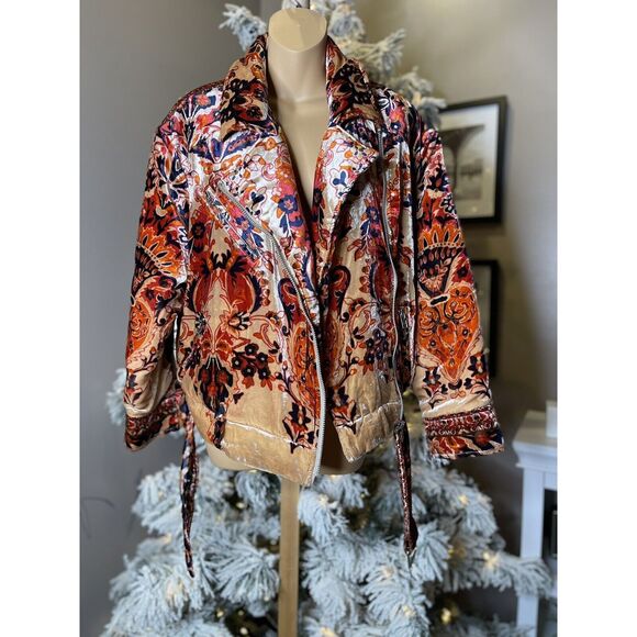 Free People Bailey Velvet Moto Jacket $398 - Picture 5 of 8